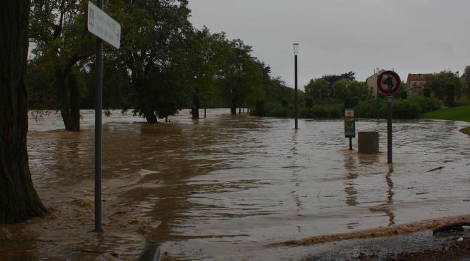 Inondation à Carcassonne, Aude, octobre 2018