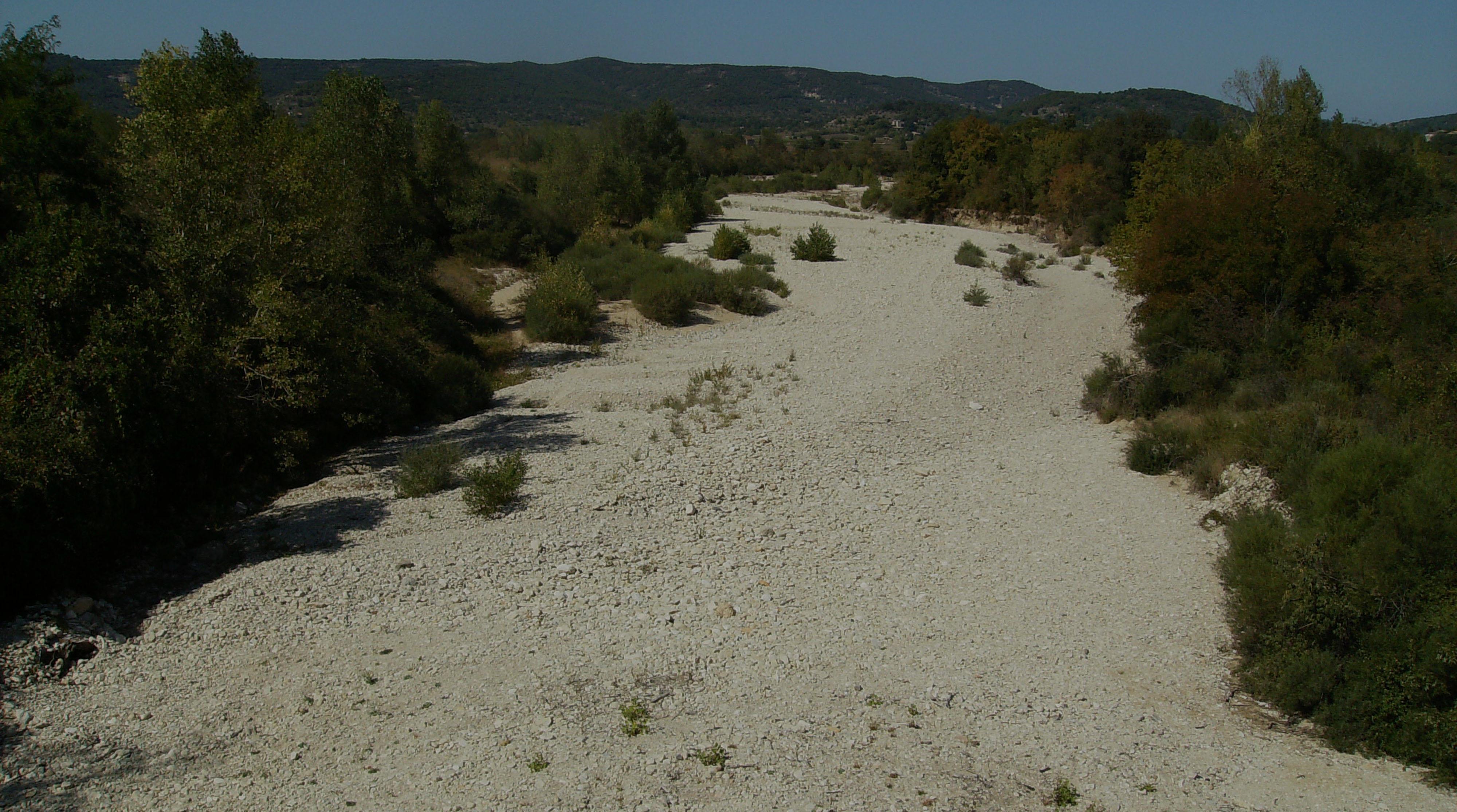 Étiage, l'Ibie à sec, Ardèche